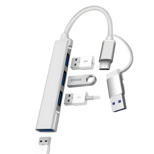 Alfais 6033 Usb 3.0 Type C Hub 4 Port Çoklayıcı Çoğaltıcı Çevirici Dönüştürücü Adaptör