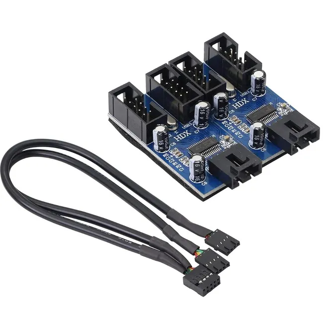 Alfais 6072 Anakart İç Usb Hub 9 Pin Header 1x4 Çoğaltıcı Port Genişletici Panel Rgb Dişi