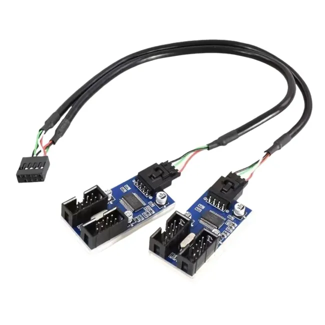 Alfais 6072 Anakart İç Usb Hub 9 Pin Header 1x4 Çoğaltıcı Port Genişletici Panel Rgb Dişi