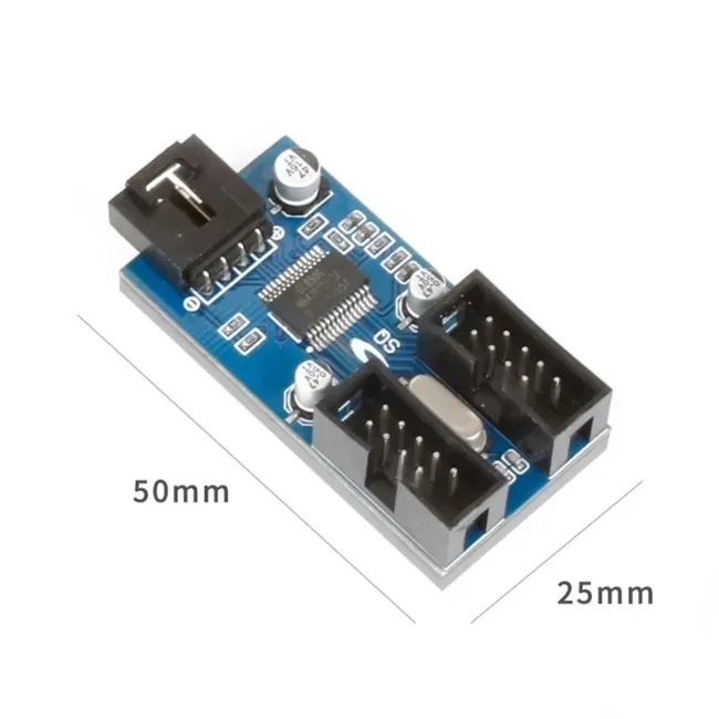 Alfais 6072 Anakart İç Usb Hub 9 Pin Header 1x4 Çoğaltıcı Port Genişletici Panel Rgb Dişi