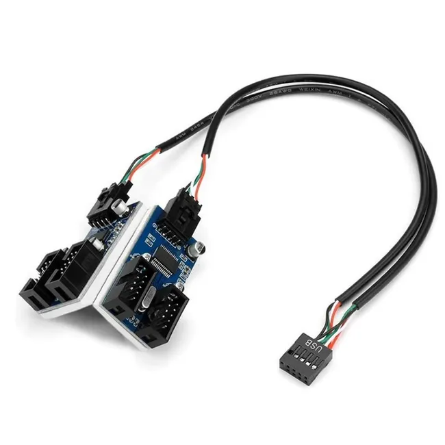 Alfais 6091 Anakart İç Usb Hub 9 Pin Header 1x4 Çoğaltıcı Port Genişletici Panel Rgb Dişi