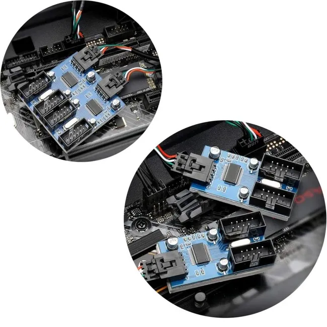 Alfais 6091 Anakart İç Usb Hub 9 Pin Header 1x4 Çoğaltıcı Port Genişletici Panel Rgb Dişi
