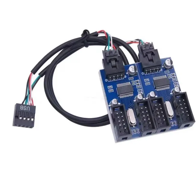Alfais 6091 Anakart İç Usb Hub 9 Pin Header 1x4 Çoğaltıcı Port Genişletici Panel Rgb Dişi