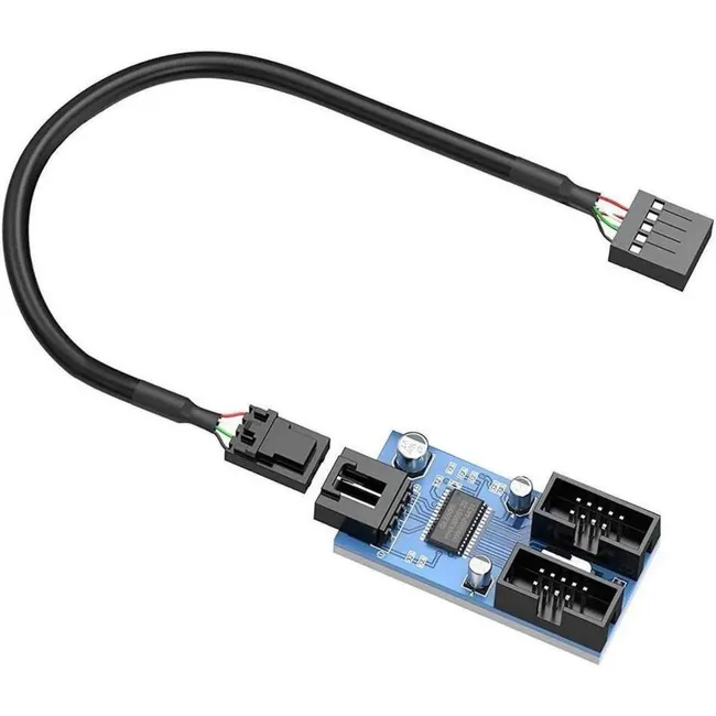 Alfais 6090 Anakart İç Usb Hub 9 Pin Header 1x2 Çoğaltıcı Port Genişletici Panel Rgb Dişi