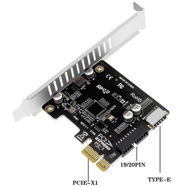 Alfais 4614 Pci-e Express To Type-e Usb 3.0 19 Pin VL805 Anakart Ön Panel Kartı