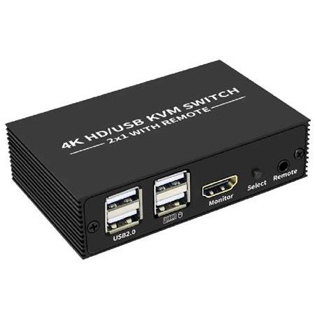 Alfais 4306 Hdmi Kvm Switch 2 Port Usb Type C 2 PC Tek Kasa Klavye Mouse Kontrol Çoklayıcı