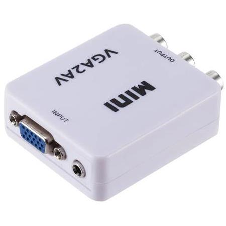 Alfais 5004 Vga To Av 3Rca Video 1080p Çevirici Dönüştürücü Adaptör 3.5mm Destekli