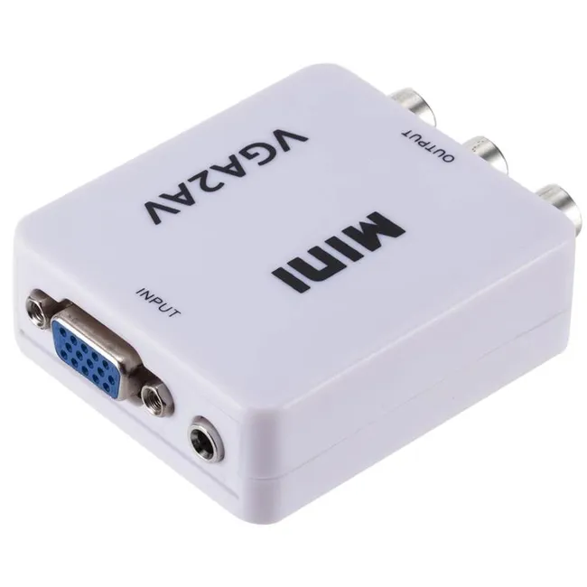 Alfais 5004 Vga To Av 3Rca Video 1080p Çevirici Dönüştürücü Adaptör 3.5mm Destekli