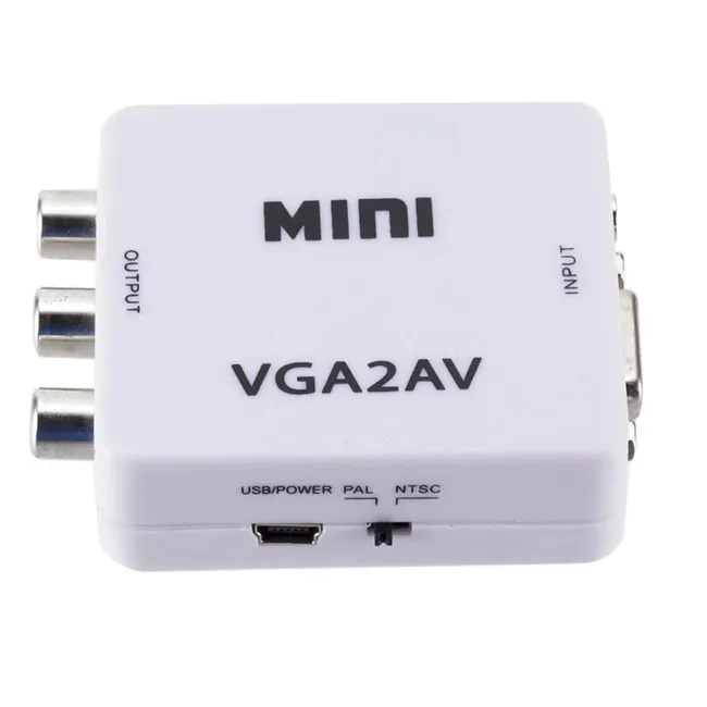 Alfais 5004 Vga To Av 3Rca Video 1080p Çevirici Dönüştürücü Adaptör 3.5mm Destekli
