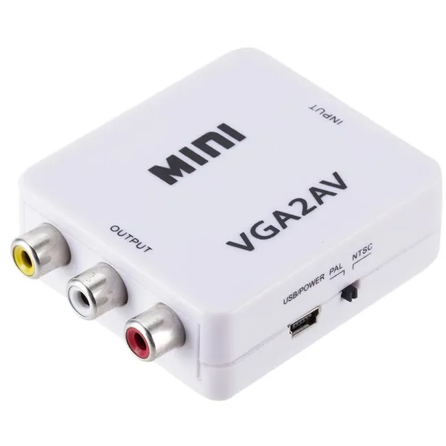 Alfais 5004 Vga To Av 3Rca Video 1080p Çevirici Dönüştürücü Adaptör 3.5mm Destekli