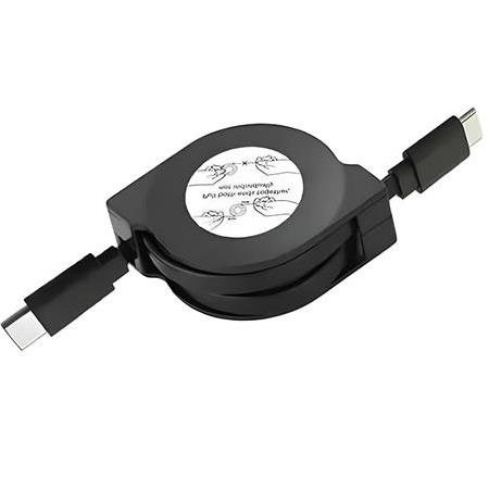 Alfais 6024 Type C To Type C Makaralı PD 60W Hızlı Şarj Ve Veri Aktarım Kablosu 1 Metre