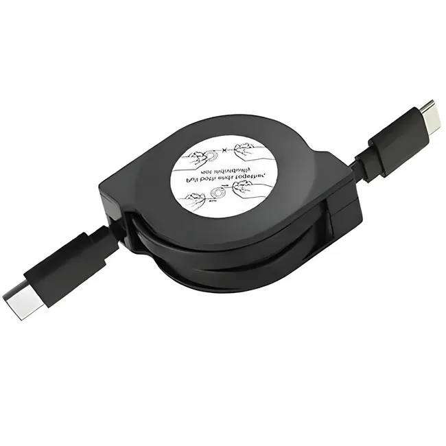 Alfais 6024 Type C To Type C Erkek Hızlı Şarj Ve Veri Aktarım Kablosu Makaralı 1 Metre  PD 60W
