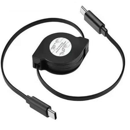 Alfais 6024 Type C To Type C Makaralı PD 60W Hızlı Şarj Ve Veri Aktarım Kablosu 1 Metre