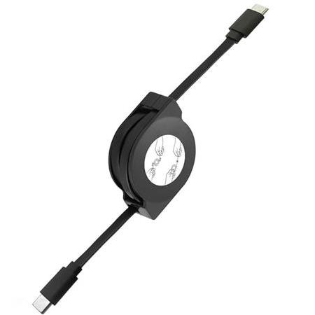 Alfais 6024 Type C To Type C Erkek Hızlı Şarj Ve Veri Aktarım Kablosu Makaralı 1 Metre  PD 60W