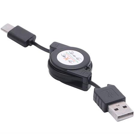 Alfais 6021 Usb To Type C Makaralı  Siyah Şarj Ve Veri Aktarım Kablosu 75cm