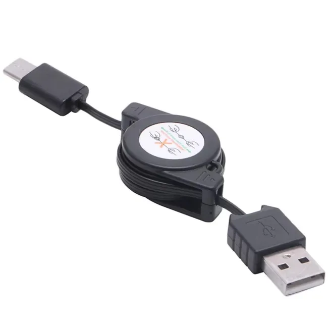 Alfais 6021 Usb To Type C Erkek Şarj Ve Veri Aktarım Kablosu Makaralı  75cm