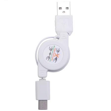 Alfais 6022 Usb To Type C Makaralı Beyaz Şarj Ve Veri Aktarım Kablosu 75cm