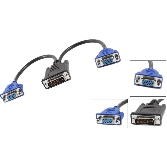 Alfais 4966 Dvi-İ Vga Y Çoğaltıcı Çoklayıcı Switch Splitter Kablosu