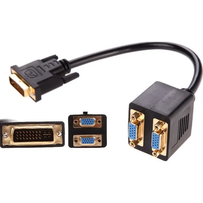 Alfais 4972 Dvi To 2X Vga Çevirici Çoklayıcı Splitter Kablosu
