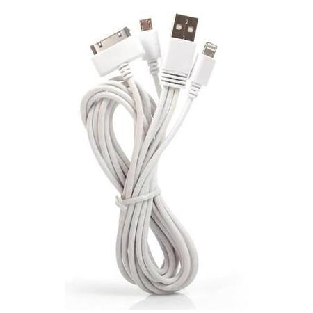 Alfais 4850 3in1 Çoklu Şarj Kablosu Micro USB 8Pin Lightning 30Pin Apple Uyumlu 1 Metre
