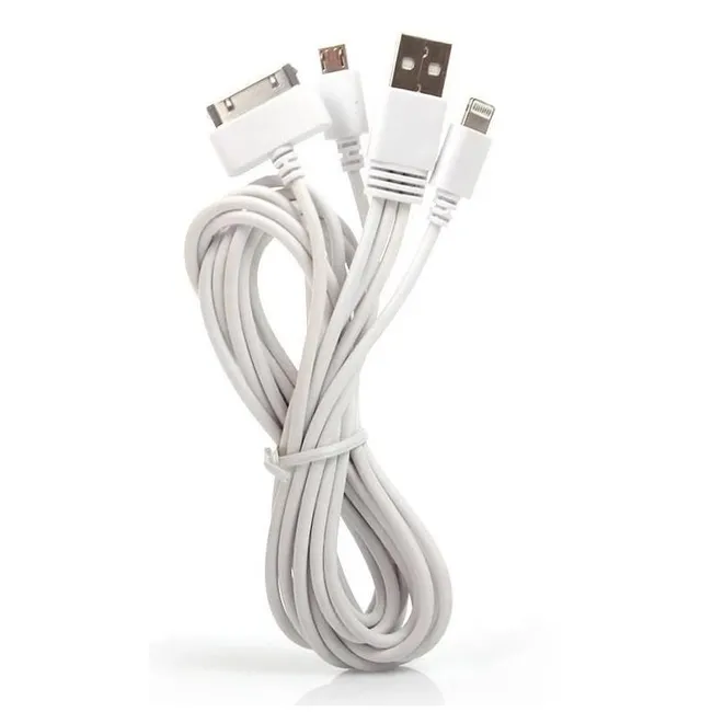 Alfais 4850 3in1 Çoklu Şarj Kablosu Micro USB 8Pin Lightning 30Pin Apple Uyumlu 1 Metre