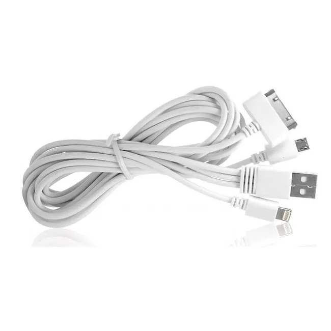 Alfais 4850 3in1 Çoklu Şarj Kablosu Micro USB 8Pin Lightning 30Pin Apple Uyumlu 1 Metre