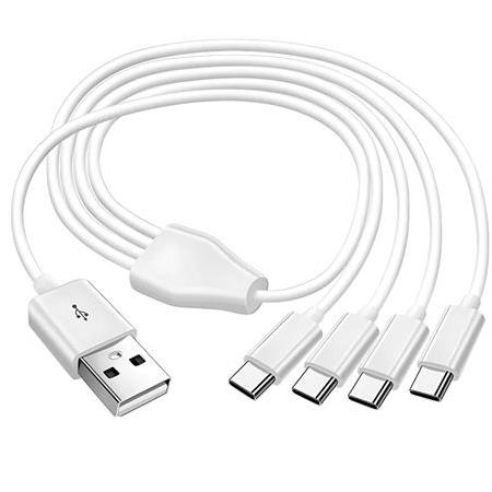 Alfais 4768  4 in 1 USB Tip-C Şarj Kablosu Çoklayıcı 1 Metre
