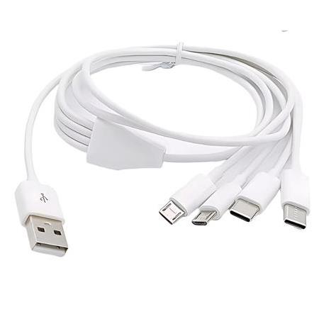 Alfais 4758 4 in 1 Şarj Kablosu 2x Type-C 2x Micro USB Çoklayıcı 1 Metre