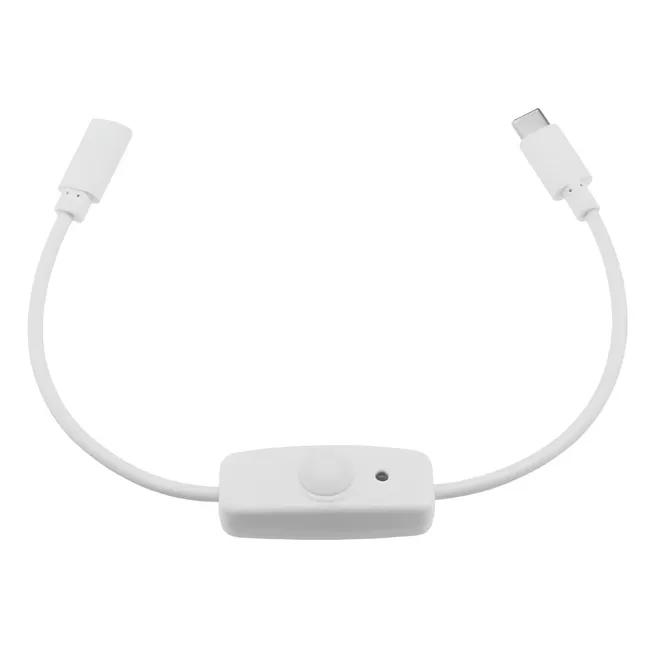 Alfais 6071 Type C Power Switch Kablo Açma Kapama Düğmeli Dişi Erkek Güç Ara Uzatma Kablosu 30cm