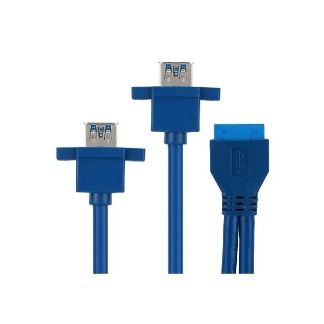 Alfais 4994 Usb 3.0 19 20 Pin Dişi To 2X Anakart Panel Tipi Kablo