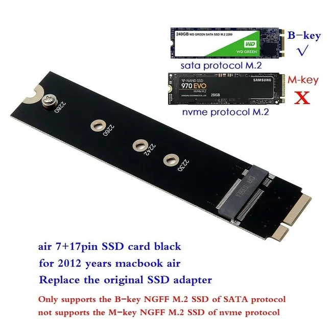 Alfais 4879 M.2 Ssd To 18(6+12) Pin Çevirici Dönüştürücü Kart Adaptör (Macbook için)