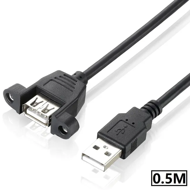 Alfais 4885 Usb Dişi Erkek Panel Tipi Data Uzatma Kablosu 0.5M 50cm