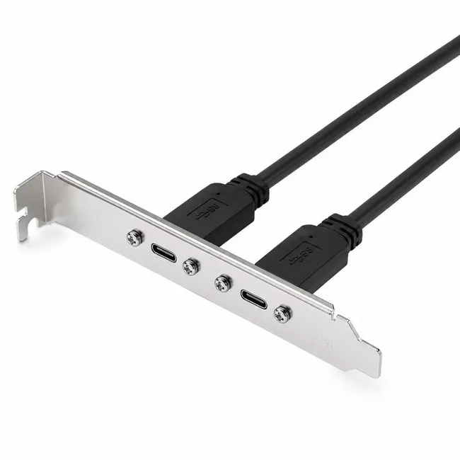 Alfais 6076 Type E to Type C Ön Panel Usb C Uzatma Kablosu Braket Adaptörü 3.1 Çevirici Dönüştürücü