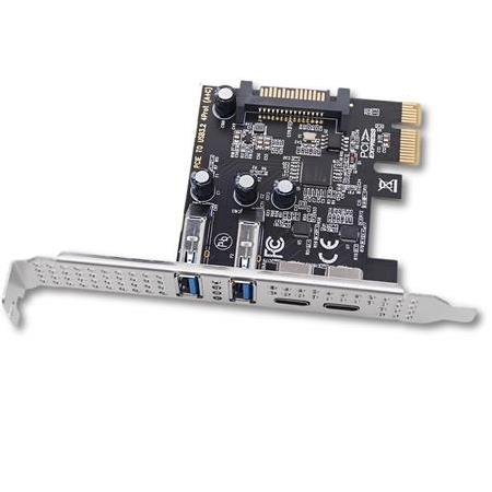 Alfais 6094 PCIe 2x USB 3.0 + 2x Type C Hub Genişletme Kartı PCI Express Adaptör Çoklayıcı Çoğaltıcı