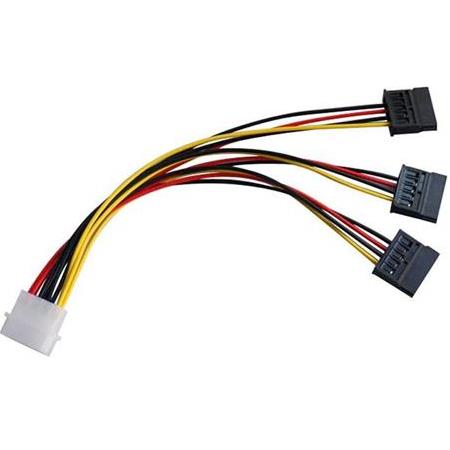 Alfais 5101 Üçlü 3 Port ide Molex Sata Power Hdd 4 pin Güç Kablosu