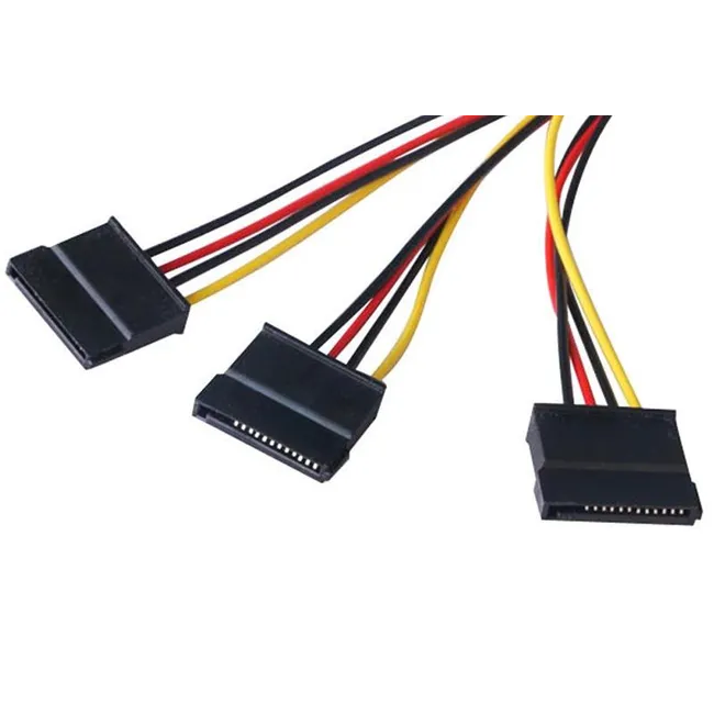 Alfais 5101 Üçlü 3 Port ide Molex Sata Power Hdd 4 pin Güç Kablosu