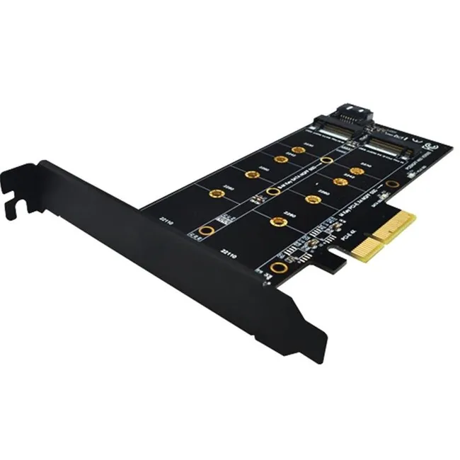 Alfais 4898 M.2 Nvme M+B Key Ngff Ssd To Pci-E 3.0 X4 Sata Çevirici Dönüştürücü Adaptör Kartı