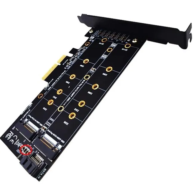 Alfais 4898 M.2 Nvme M+B Key Ngff Ssd To Pci-E 3.0 X4 Sata Çevirici Dönüştürücü Adaptör Kartı