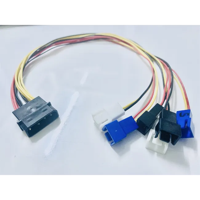Alfais 4464 Ide Molex Pc Diy 4 Pin 4464P Molex To 6 Port Fan 2 Pin Çoklayıcı Kablo