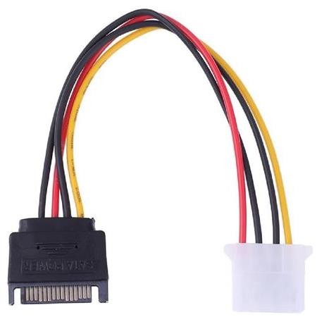 Alfais 4843 Sata Kasa Hdd Dişi Erkek 4 pin Power Molex Güç Kablosu 20 cm