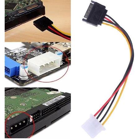 Alfais 4843 Sata Kasa Hdd Dişi Erkek 4 pin Power Molex Güç Kablosu 20 cm