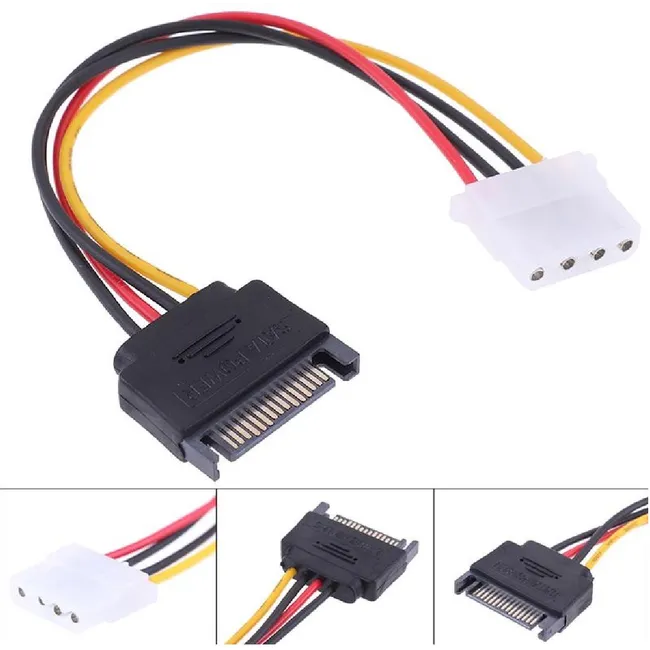 Alfais 4843 Sata Kasa Hdd Dişi Erkek 4 pin Power Molex Güç Kablosu 20 cm