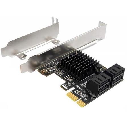 Alfais 5075 Pci Express Pci-e 4 Port Sata 3.0 Hdd Ssd Girşi Çoklayıcı Kart