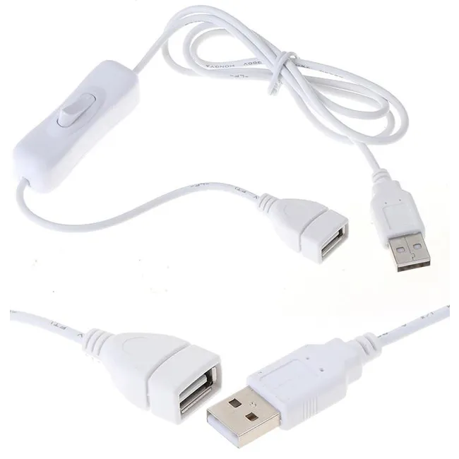 Alfais 5223 Usb Dişi Erkek On Off Açma Kapama Anahtarlı Uzatma Kablosu 1 Metre