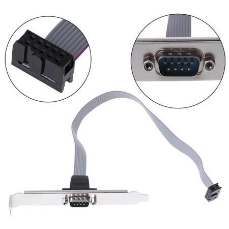 Alfais 4991 Rs232 Serial Com Port DB 9 To 10 pin Pci Anakart Braket Kablosu