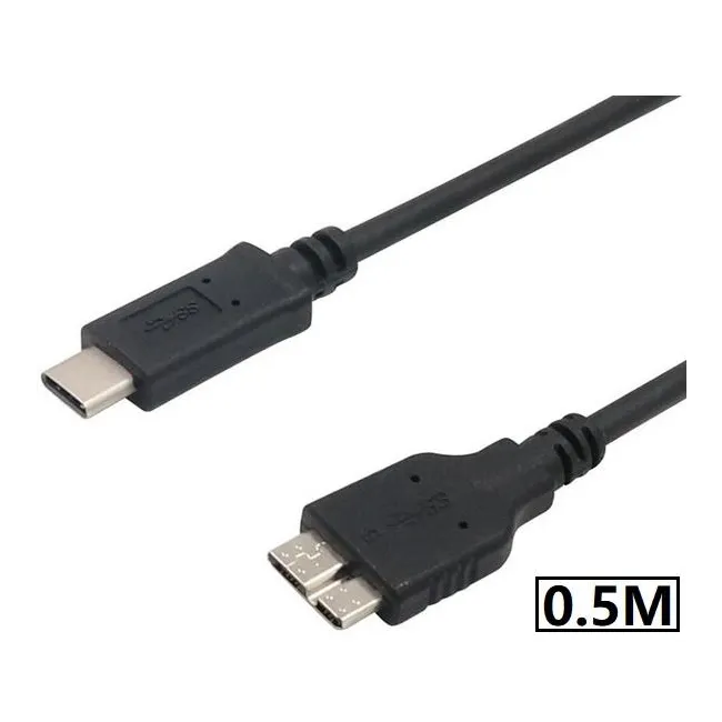 Alfais 5240 Usb Type C To Micro Usb 3.0 Taşınabilir Hdd Hard Disk Kablosu 0.5M (50cm)