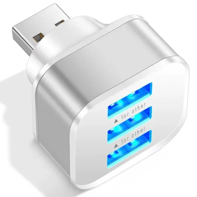 Alfais 6075 Usb Hub 3 Port Çoklayıcı Adaptör Bilgisayar Laptop Araç Şarj Çoklu Çoğaltıcı