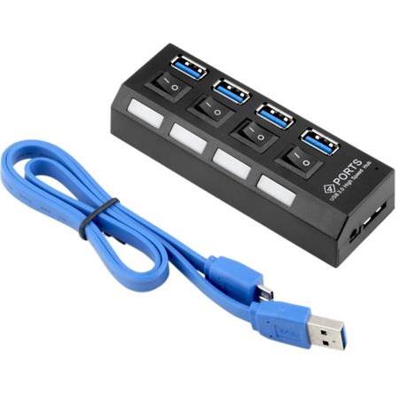 Alfais 5134 4 Port USB 3.0 2.0 Hub Çoğaltıcı Çoklayıcı Switch Splitter Çoklama Çoklu Cihaz Bağlama