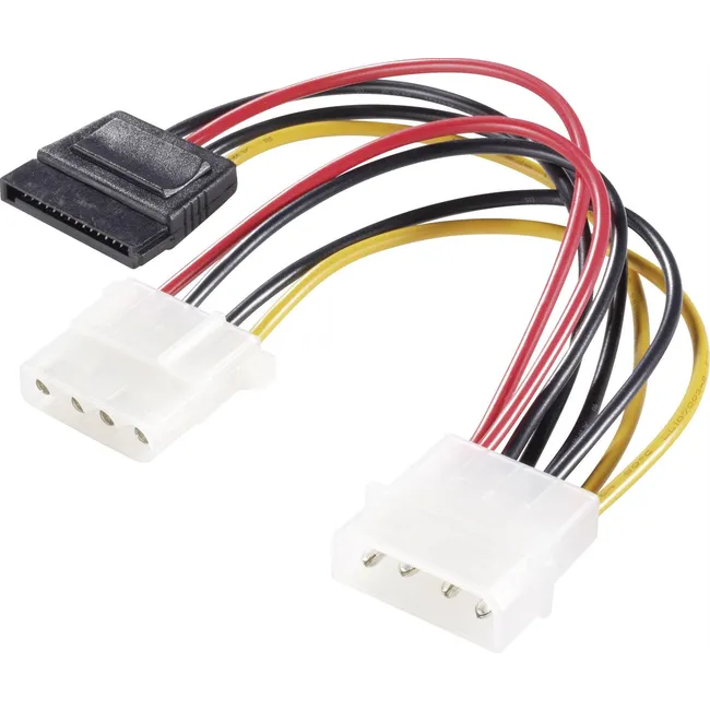Alfais 5099 Molex 4-Pin İde  To Sata Power Güç Ve Molex 4-Pin Y Splitter Kablosu