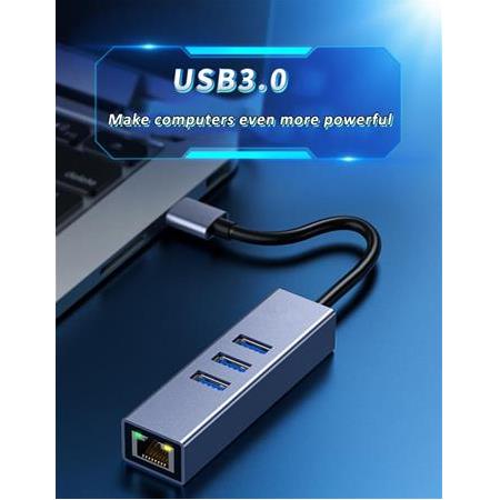 Alfais 5224 Type C To Usb 3.0 Ethernet Gigabit Rj45 3 Port Hub Çoklayıcı Adaptör